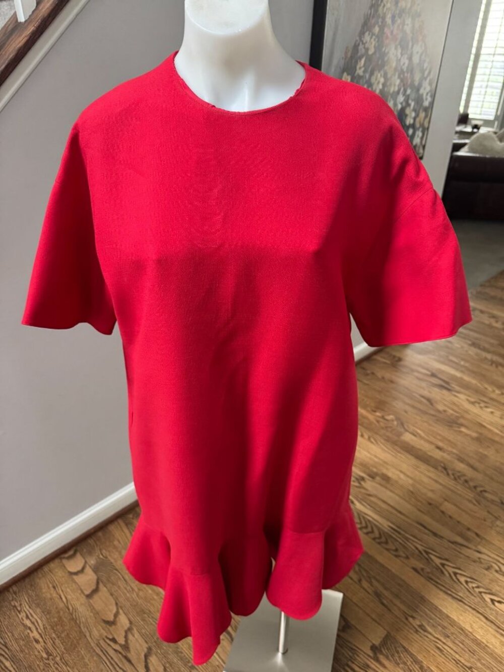 Valentino Garavani Wool and Silk Blend Mini Dress Red Size 42 / 6